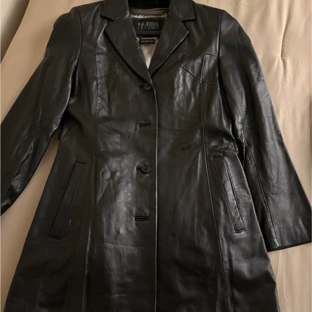 Wilsons Leather Women's Black Leather Coat